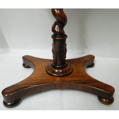 Viktorianischer, antiker Palisander Massivholz Beistelltisch 1850