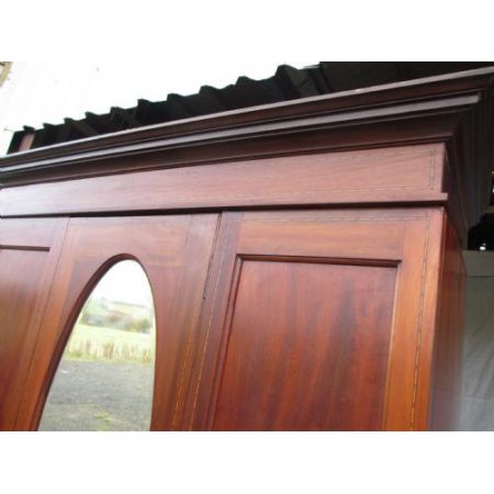 Englischer edwardischer Kleiderschrank Mahagoni Massivholz antik 1890