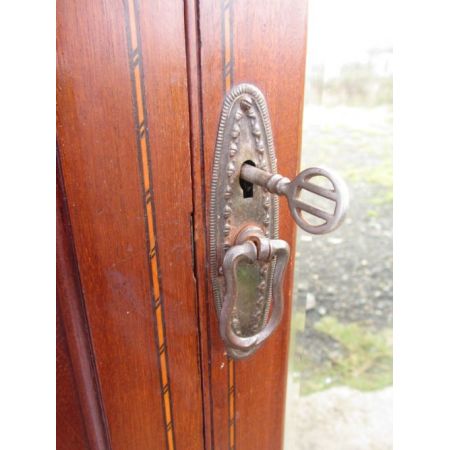 Englischer edwardischer Kleiderschrank Mahagoni Massivholz antik 1890