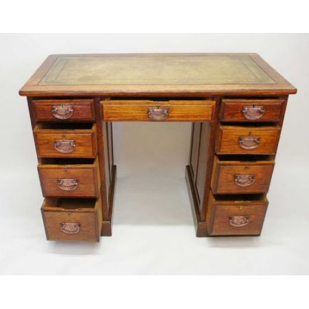 Edwardianischer antiker Schreibtisch Ladies Desk Eiche massiv 1890