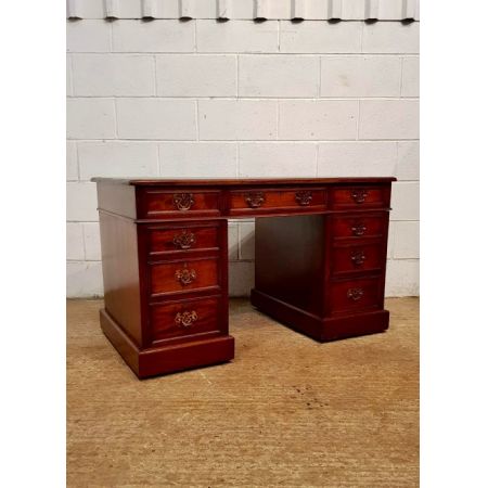 Britischer viktorianischer Massivholz Mahagoni Schreibtisch antik 