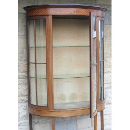 Edwardische Sheraton Revival Vitrine original antik massiv Mahagoni 1890