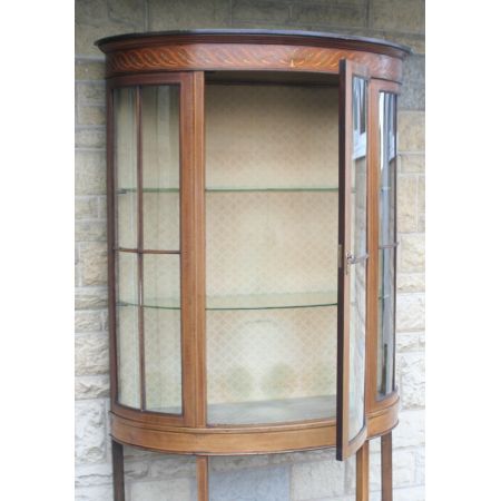 Edwardische Sheraton Revival Vitrine original antik massiv Mahagoni 1890