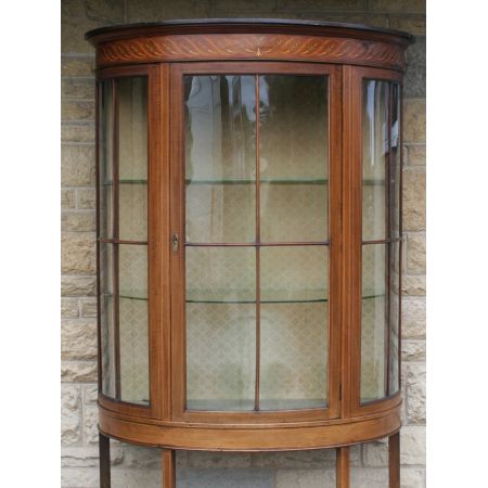 Edwardische Sheraton Revival Vitrine original antik massiv Mahagoni 1890