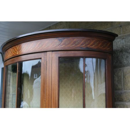 Edwardische Sheraton Revival Vitrine original antik massiv Mahagoni 1890