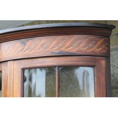 Edwardische Sheraton Revival Vitrine original antik massiv Mahagoni 1890