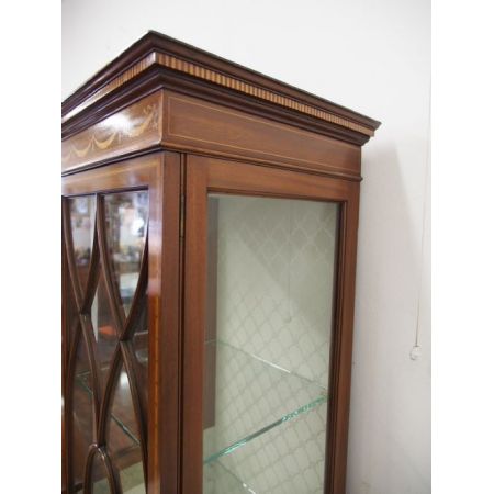 Antiker Sheraton Wohnzimmerschrank Vitrine original edwardisch 1890