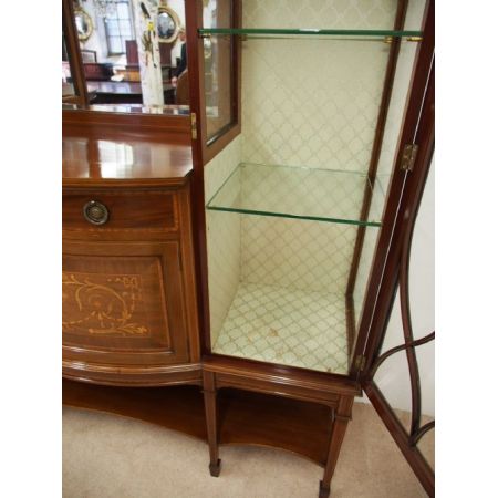 Antiker Sheraton Wohnzimmerschrank Vitrine original edwardisch 1890