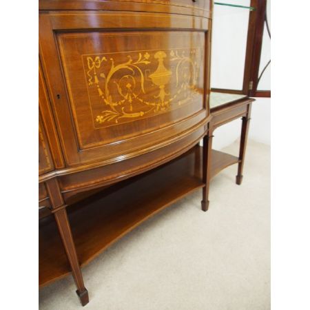 Antiker Sheraton Wohnzimmerschrank Vitrine original edwardisch 1890