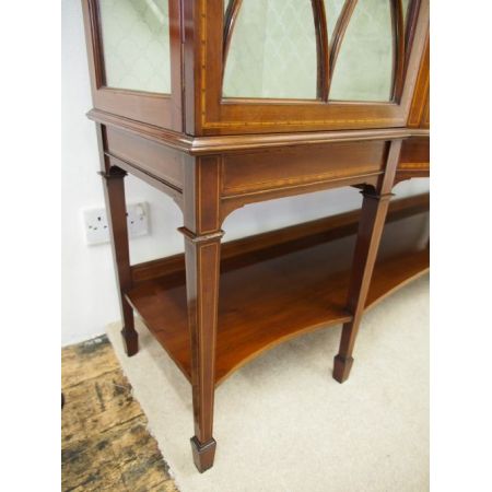 Antiker Sheraton Wohnzimmerschrank Vitrine original edwardisch 1890