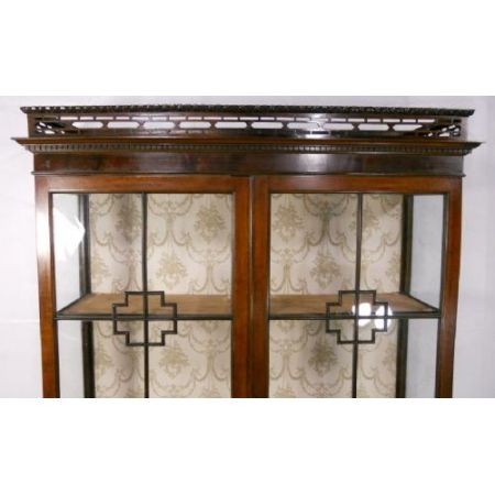Edwardische Mahagoni Vitrine massiv original antik 1910