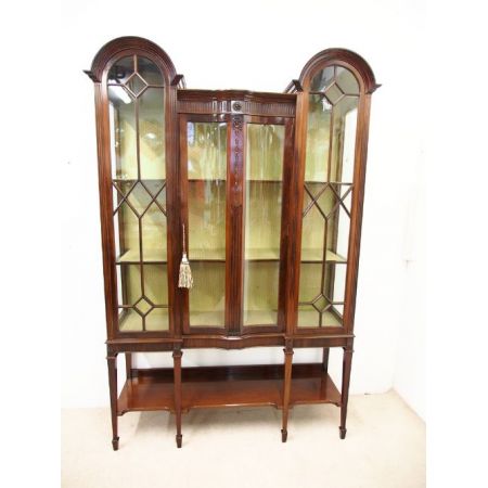 Antike massive Mahagoni Vitrine T. Justice & Söhne 1900