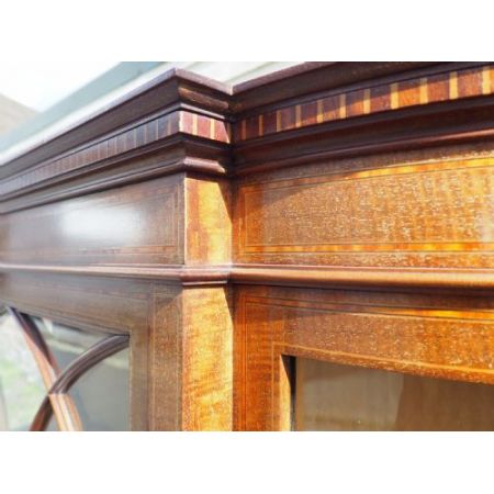 Edwardianische original antike Mahagoni Vitrine massiv englisch 1900