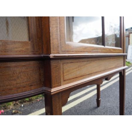 Edwardianische original antike Mahagoni Vitrine massiv englisch 1900