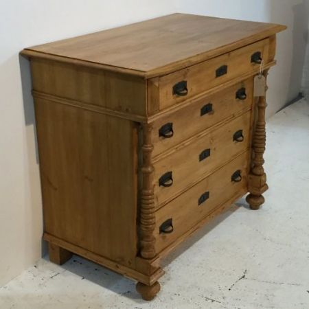 Original antike Weichholz Kiefer Kommode massiv englisch 1900