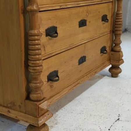 Original antike Weichholz Kiefer Kommode massiv englisch 1900