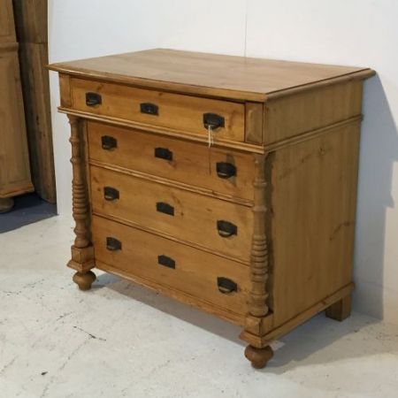 Original antike Weichholz Kiefer Kommode massiv englisch 1900