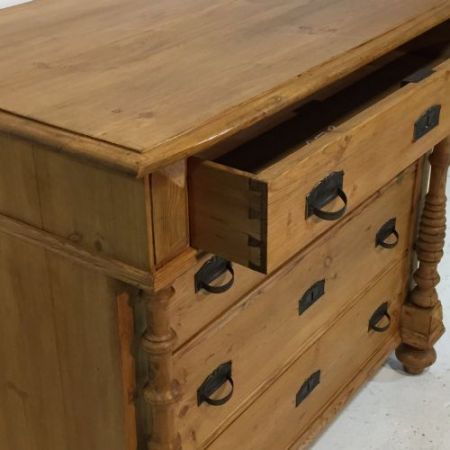 Original antike Weichholz Kiefer Kommode massiv englisch 1900