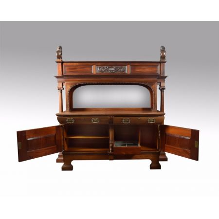 Englisches antikes Nussbaum Massivholz Sideboard 1880