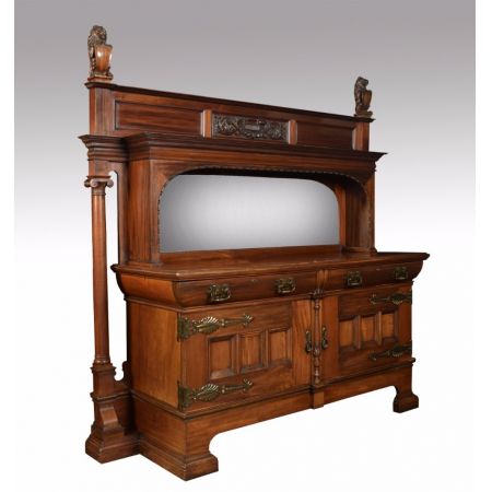 Englisches antikes Nussbaum Massivholz Sideboard 1880