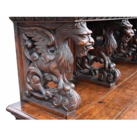 Viktorianisches antikes Sideboard Wohnzimmerschrank englisch Eiche massiv 1850