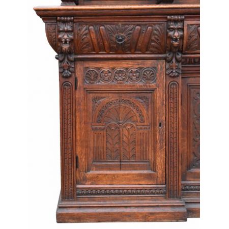 Viktorianisches antikes Sideboard Wohnzimmerschrank englisch Eiche massiv 1850