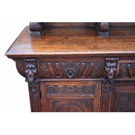 Viktorianisches antikes Sideboard Wohnzimmerschrank englisch Eiche massiv 1850