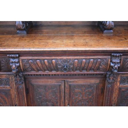Viktorianisches antikes Sideboard Wohnzimmerschrank englisch Eiche massiv 1850