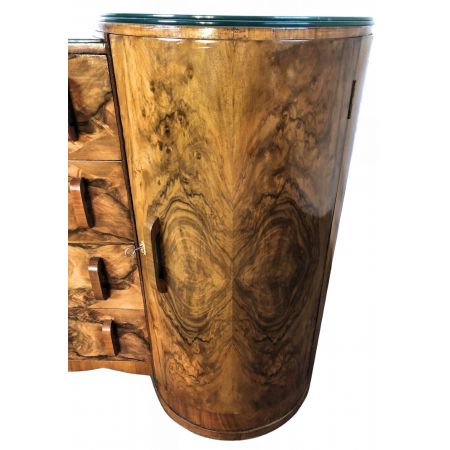 Original antikes englisches Art Deco Sideboard massiv Nussbaum 1830 