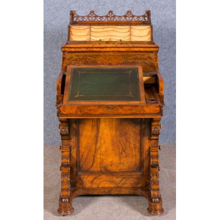 Original antiker viktorianischer Davenport Sekretär englisch Nussbaum massiv 1870