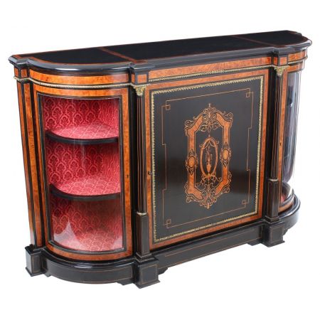 Antikes Sideboard Vitrine Schrank Ebenholz Nussbaum massiv viktorianisch 1870 