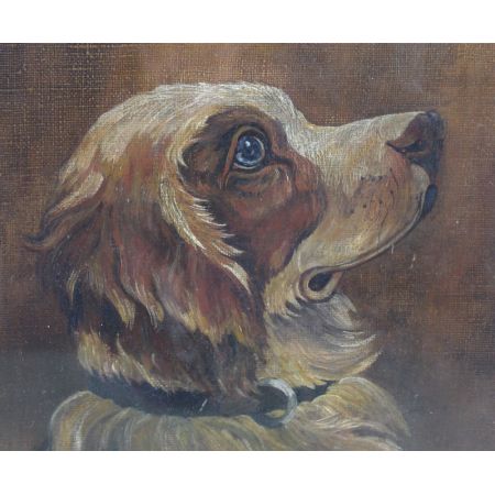 Ölgemälde Sporthund Porträt von H. Simon 1872