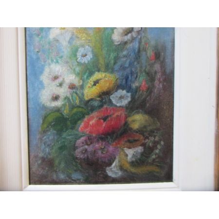 E.moses Original Ölgemälde Blumen (eine Hommage an Redon) original 1950