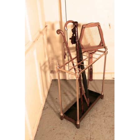 Großer original viktorianischer Messing und Roheisen Spazierstock- oder Schirmständer Garderobe original antik 1850