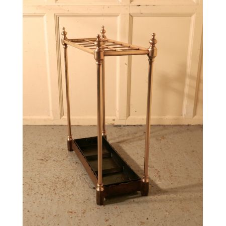 Großer original viktorianischer Messing und Roheisen Spazierstock- oder Schirmständer Garderobe original antik 1850