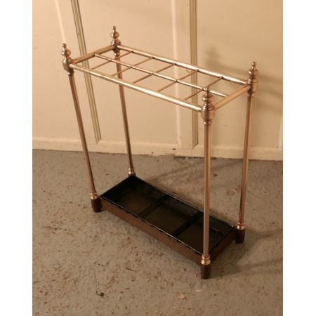 Großer original viktorianischer Messing und Roheisen Spazierstock- oder Schirmständer Garderobe original antik 1850