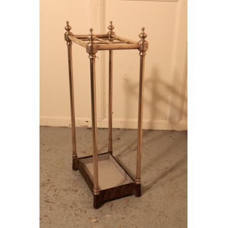 Viktorianischer antiker Messing und Gusseisen Spazierstockständer Schirmständer Garderobe original 1850