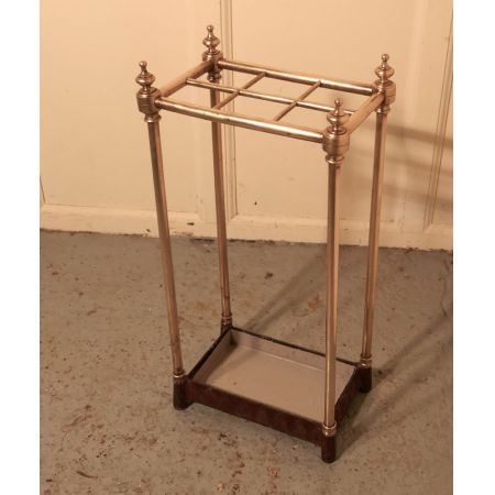 Viktorianischer antiker Messing und Gusseisen Spazierstockständer Schirmständer Garderobe original 1850