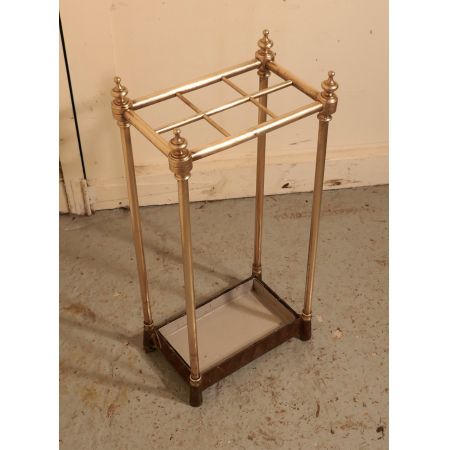 Viktorianischer antiker Messing und Gusseisen Spazierstockständer Schirmständer Garderobe original 1850