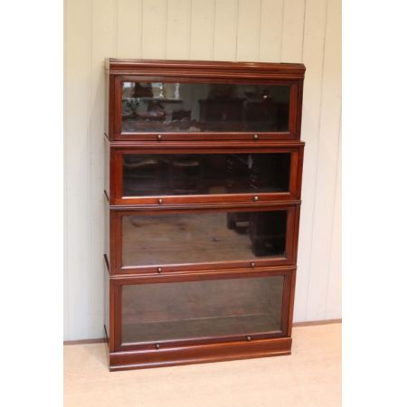 Antikes englisches Mahagoni Globe Wernicke Stil Bücherregal massiv 1920