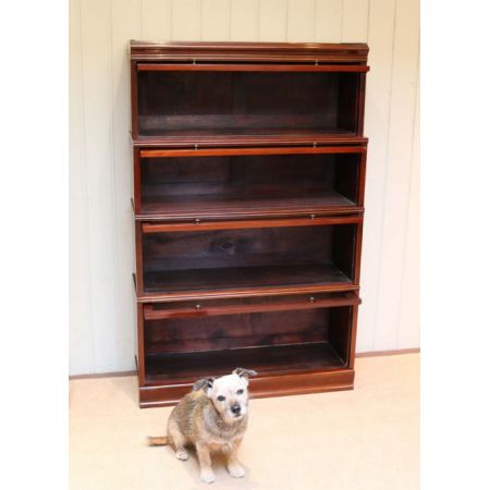 Antikes englisches Mahagoni Globe Wernicke Stil Bücherregal massiv 1920