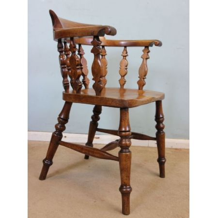 Antiker viktorianischer Landhaus Windsor Stuhl Esszimmerstuhl original englisch massiv 1850