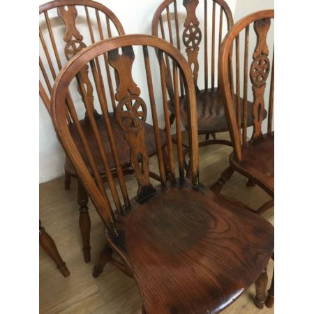 Sechs original antike massive Ulme Landhaus Stühle ca 1920