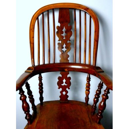  Original antiker Nordland Windsor Stuhl massive Eibe 1860