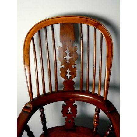  Original antiker Nordland Windsor Stuhl massive Eibe 1860