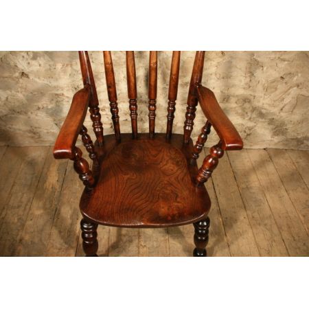 Viktorianischer antiker Lehnsessel Landhausstil Landhaus aus massiver Ulme 1850