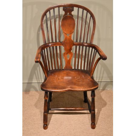 POriginal antiker George III Eiben Windsor Sessel englisch massiv 1780