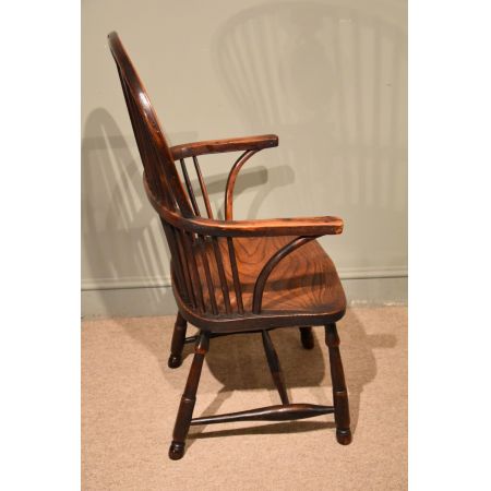 POriginal antiker George III Eiben Windsor Sessel englisch massiv 1780