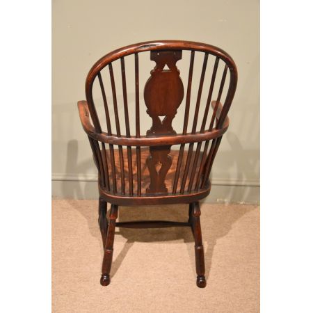 POriginal antiker George III Eiben Windsor Sessel englisch massiv 1780