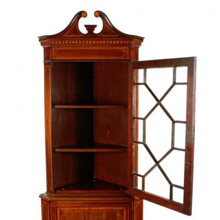 Edwardischer Mahagoni Doppeleckschrank massiv original antik 1900